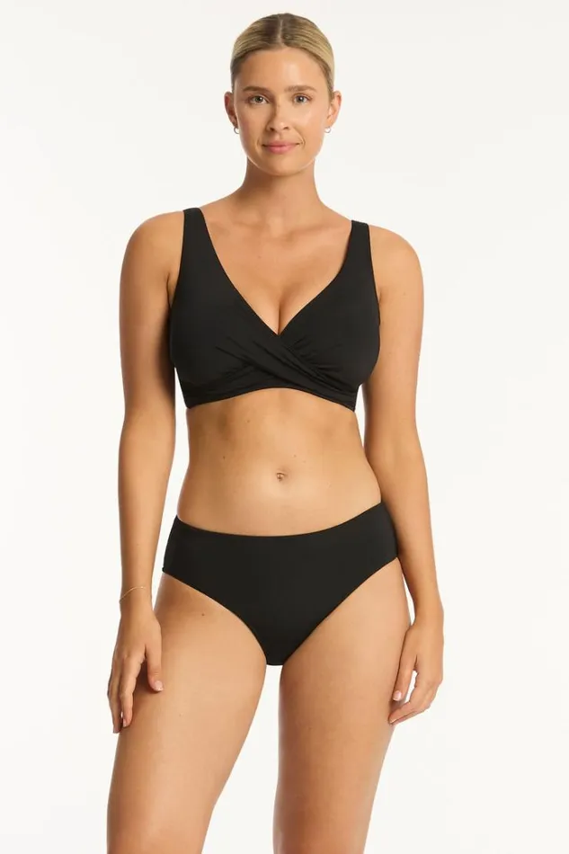 Sea Level Bottoms Eco Essentials Mid Bikini Pant Eco Essentials Black 8211 Women