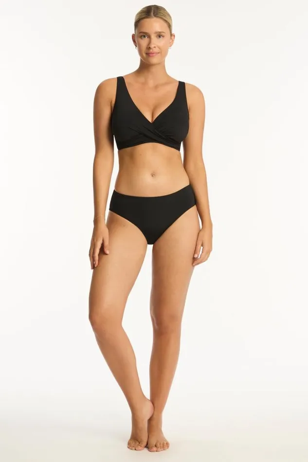 Sea Level Bottoms Eco Essentials Mid Bikini Pant Eco Essentials Black 8211 Women