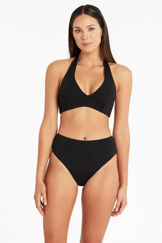 Sea Level Bottoms Eco Essentials Retro High Waist Pant Eco Essentials Black 8211 Women