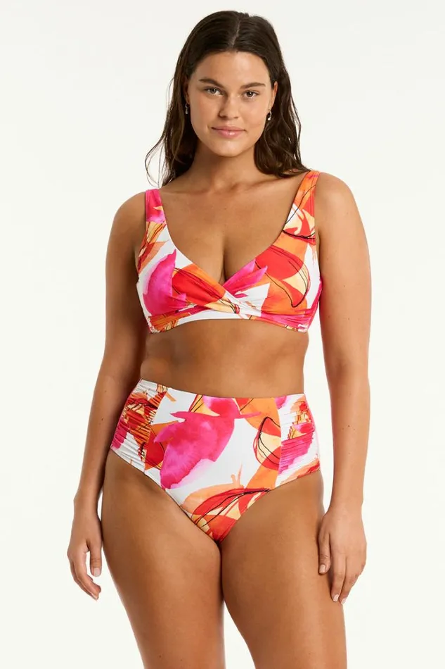 Sea Level Bottoms Sublime High Waist Gathered Side Pant Sublime Flame 8211 Women