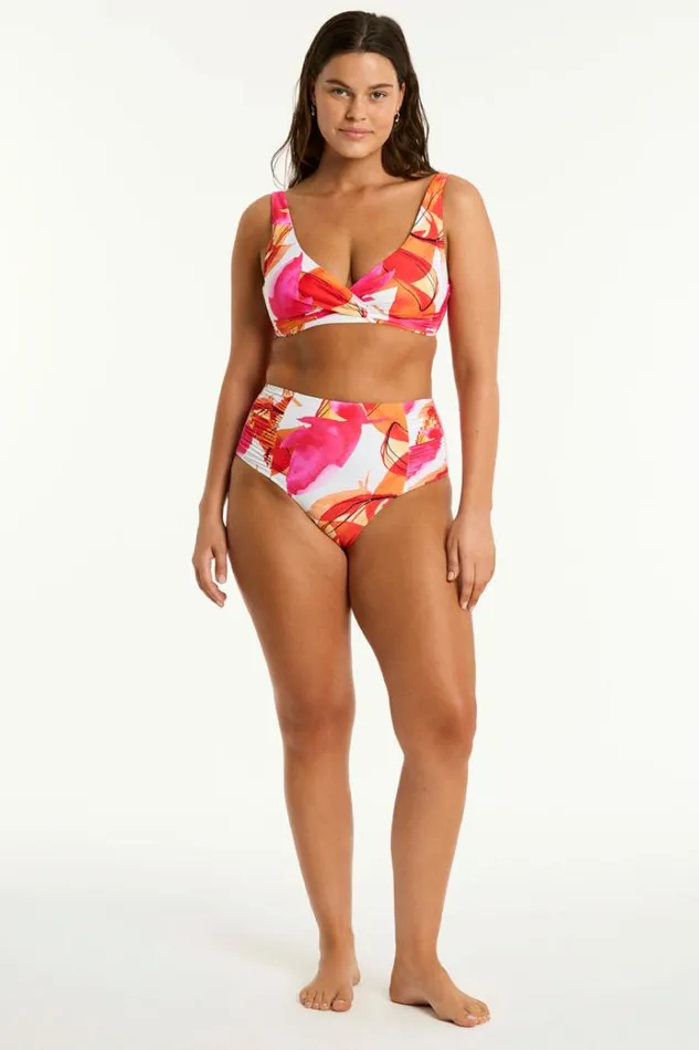 Sea Level Bottoms Sublime High Waist Gathered Side Pant Sublime Flame 8211 Women