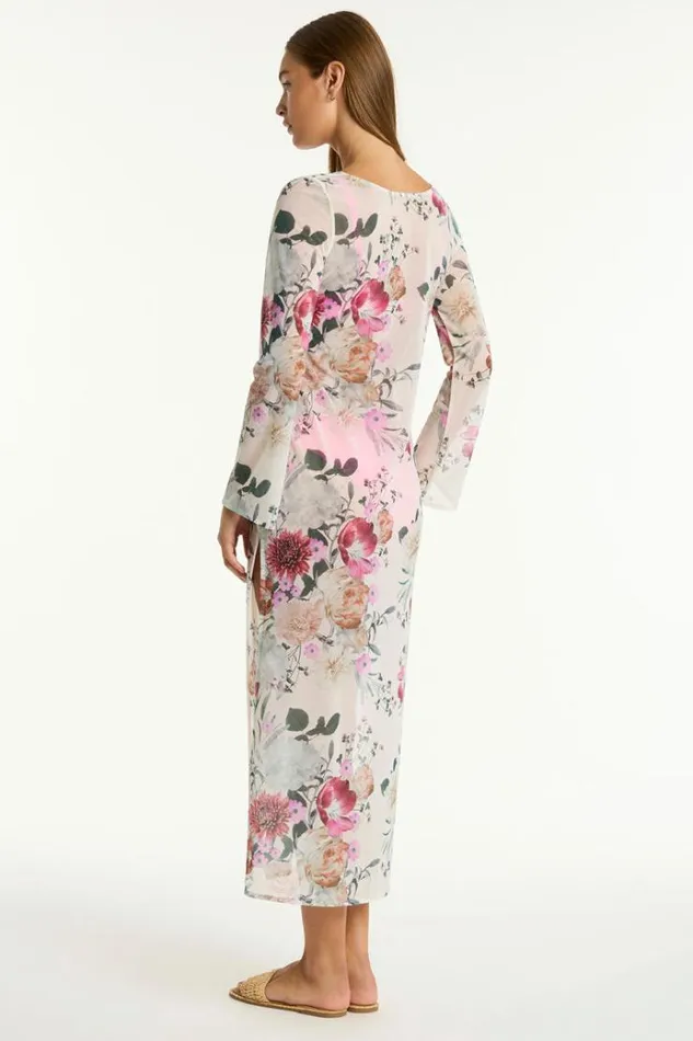 Sea Level Dresses Belle Mesh Long Dress Belle Coconut 8211 Women