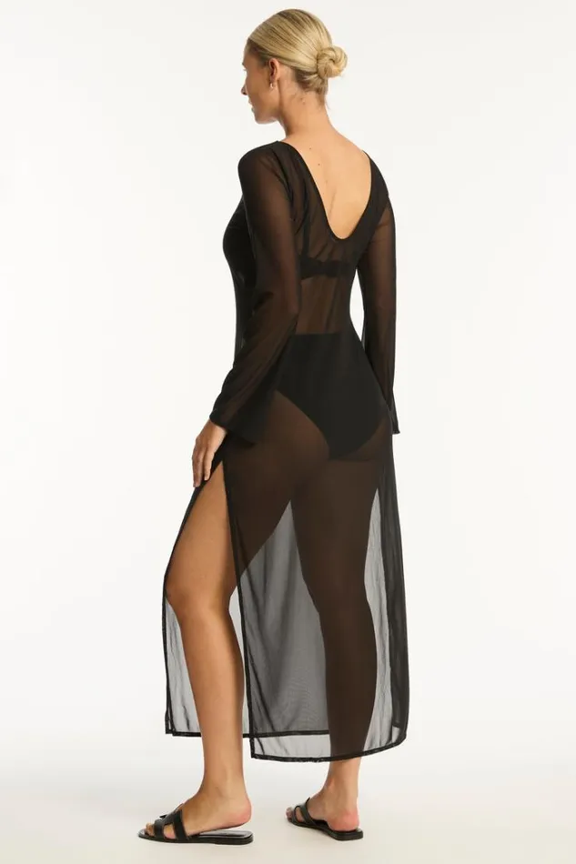 Sea Level Dresses Day Club Mesh Long Dress Day Club Black 8211 Women