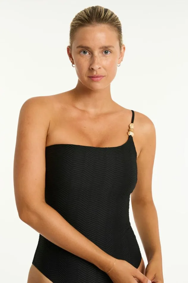 Sea Level One Pieces Caracus One Shoulder One Piece Caracus Black 8211 Women