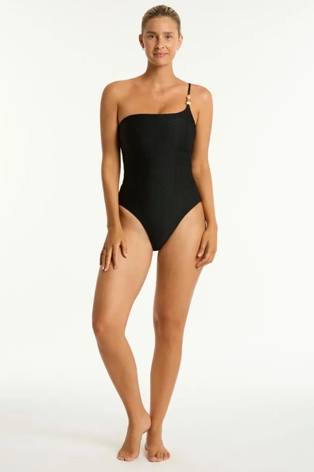 Sea Level One Pieces Caracus One Shoulder One Piece Caracus Black 8211 Women