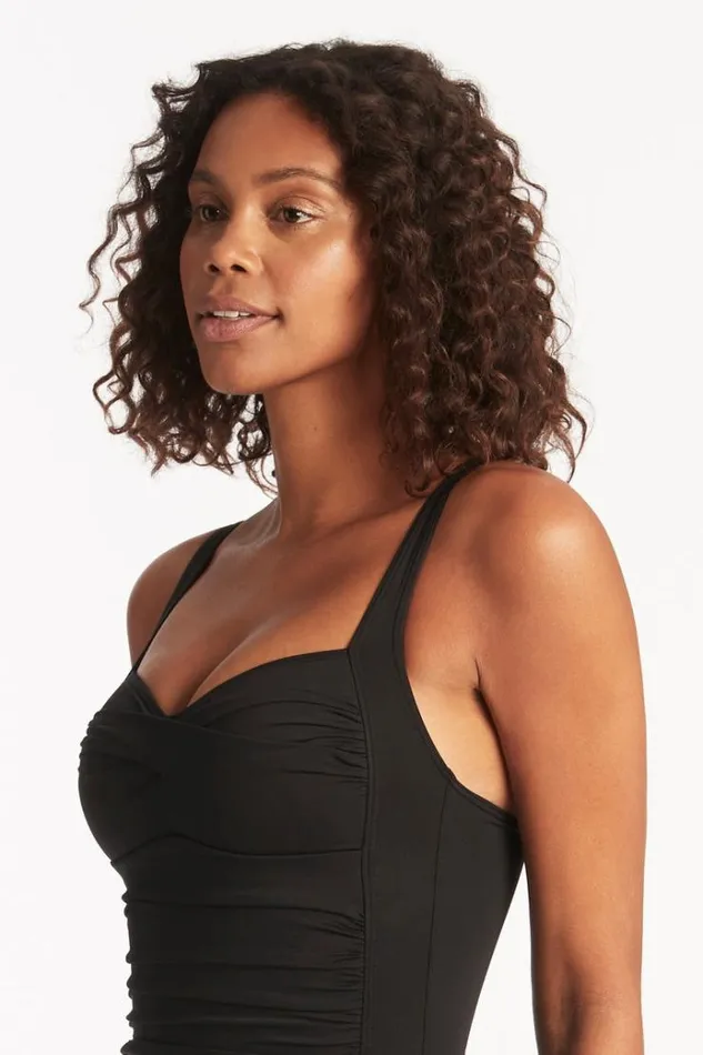 Sea Level One Pieces Eco Essentials Twist Front One Piece Eco Essentials Black 8211 Women