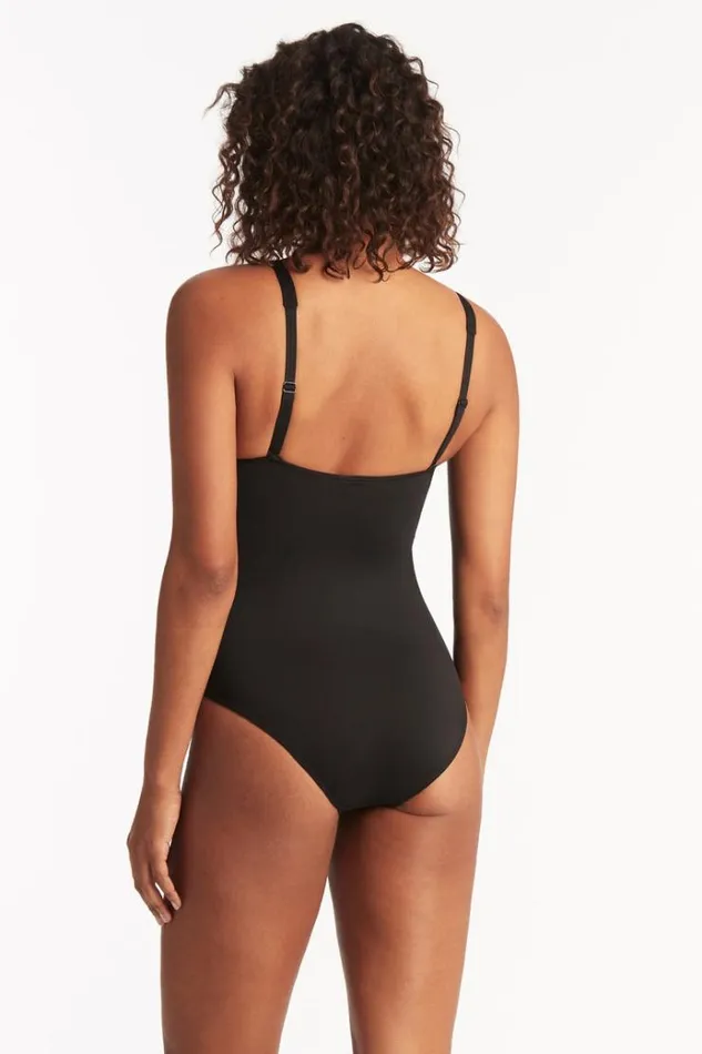 Sea Level One Pieces Eco Essentials Twist Front One Piece Eco Essentials Black 8211 Women