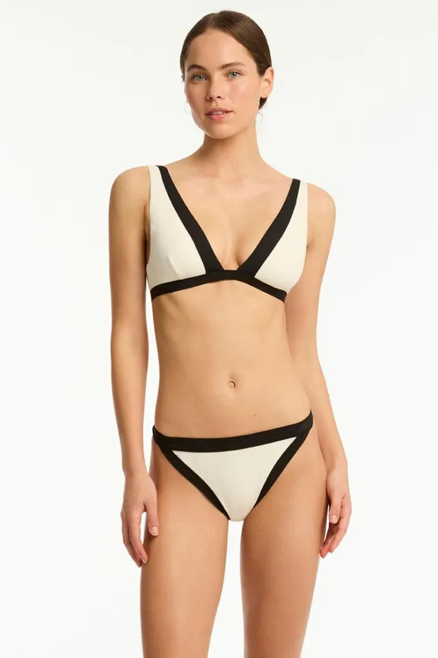 Sea Level Tops Border Plunge Bralette Border Coconut 8211 Women