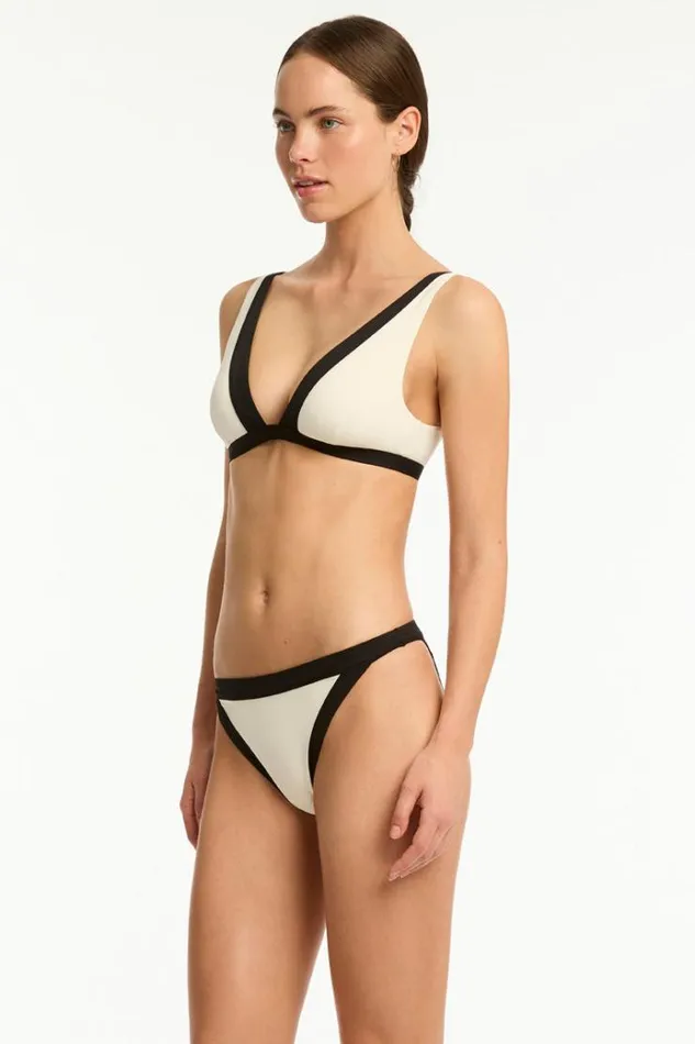 Sea Level Tops Border Plunge Bralette Border Coconut 8211 Women