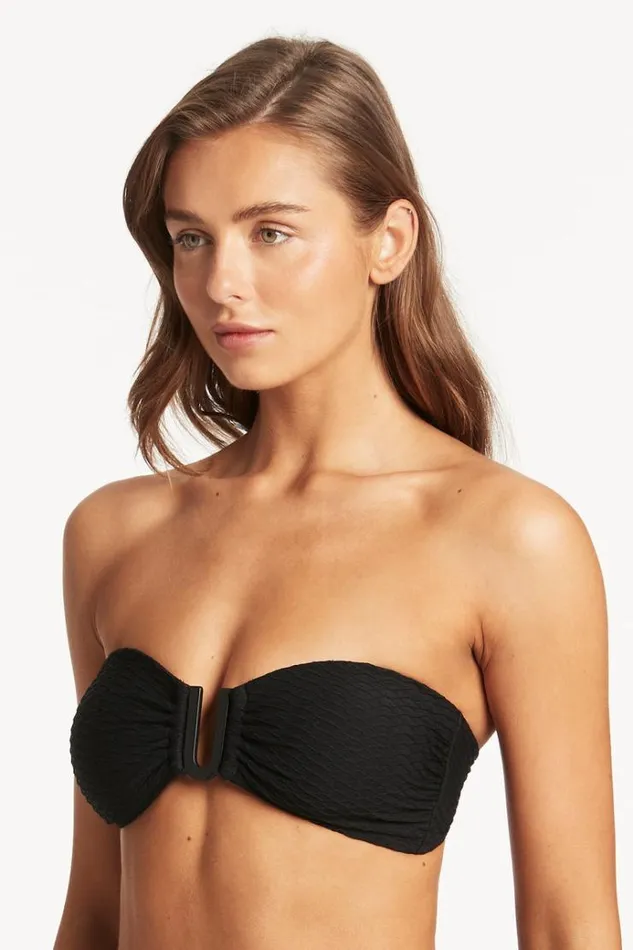 Sea Level Tops Honeycomb U Bar Bandeau Honeycomb Black 8211 Women