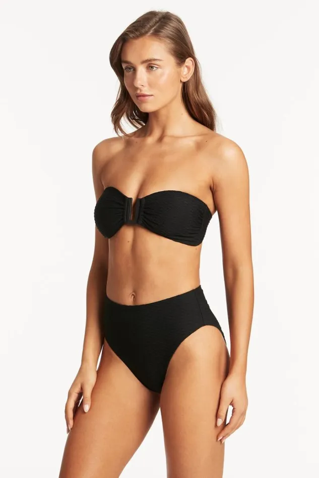 Sea Level Tops Honeycomb U Bar Bandeau Honeycomb Black 8211 Women