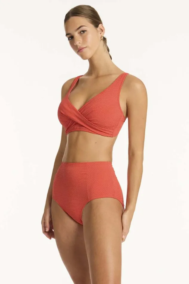 Sea Level Tops Messina Cross Front Multifit Bra Messina Flame 8211 Women