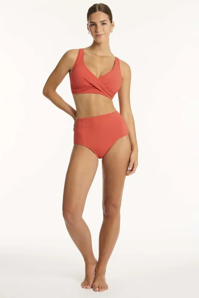 Sea Level Tops Messina Cross Front Multifit Bra Messina Flame 8211 Women