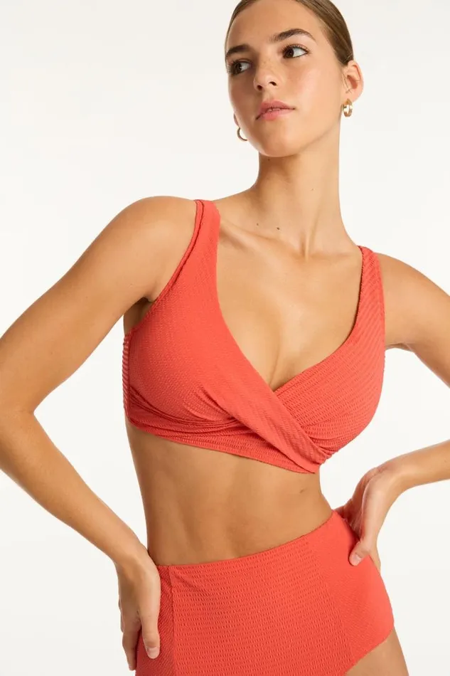 Sea Level Tops Messina Cross Front Multifit Bra Messina Flame 8211 Women