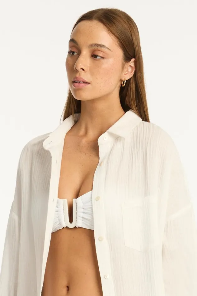 Sea Level Tops Sunset Beach Shirt Sunset White 8211 Women