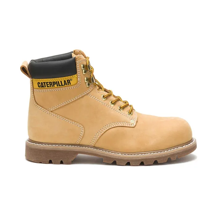 Second Shift Steel Toe Work Boot Honey Nubuck Men Cat Footwear Boots