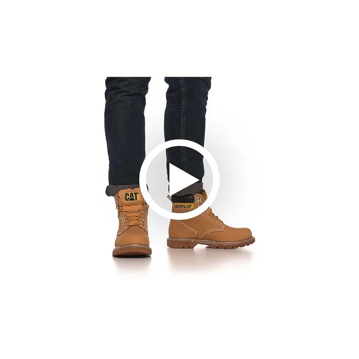 Second Shift Steel Toe Work Boot Honey Nubuck Men Cat Footwear Boots