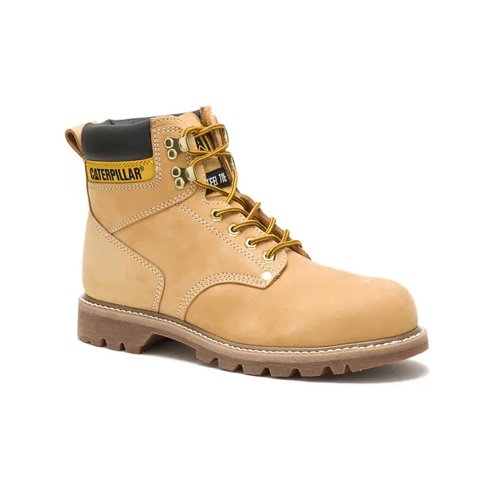 Second Shift Steel Toe Work Boot Honey Nubuck Men Cat Footwear Boots