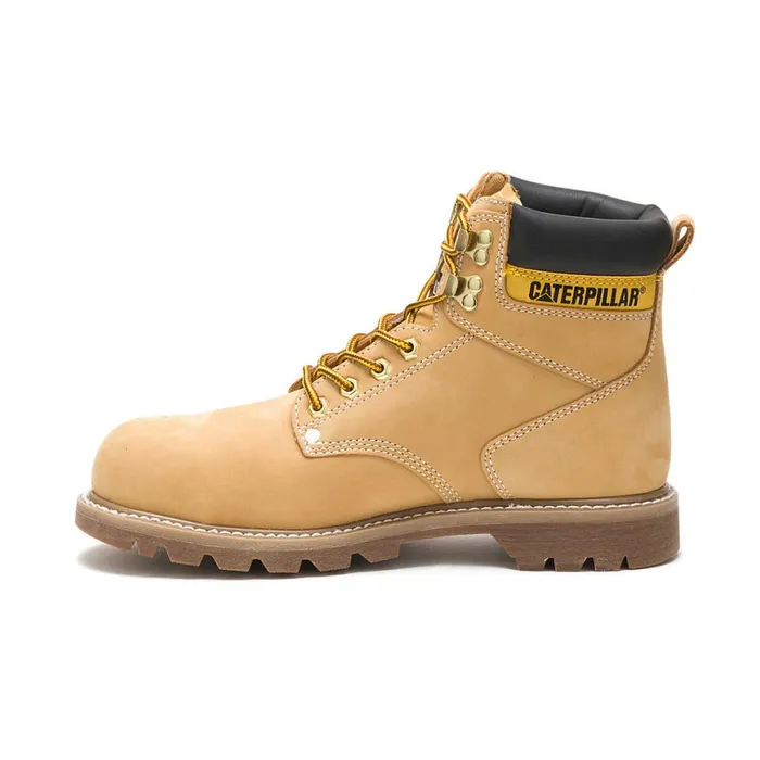 Second Shift Steel Toe Work Boot Honey Nubuck Men Cat Footwear Boots