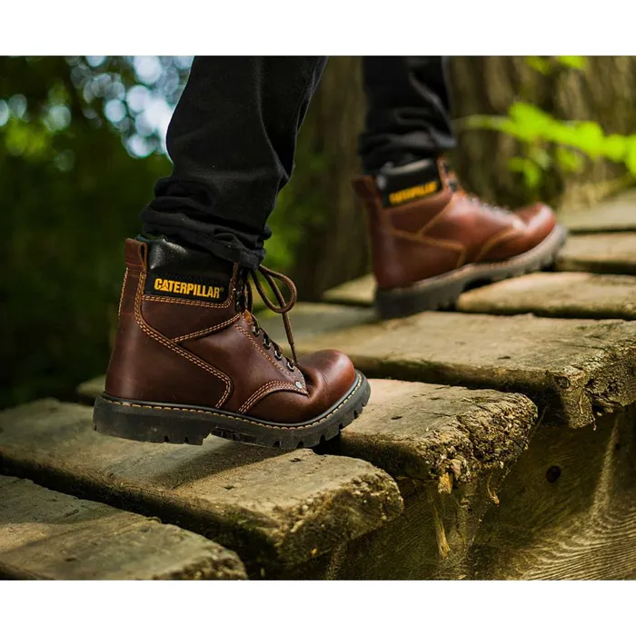 Second Shift Steel Toe Work Boot Honey Nubuck Men Cat Footwear Boots