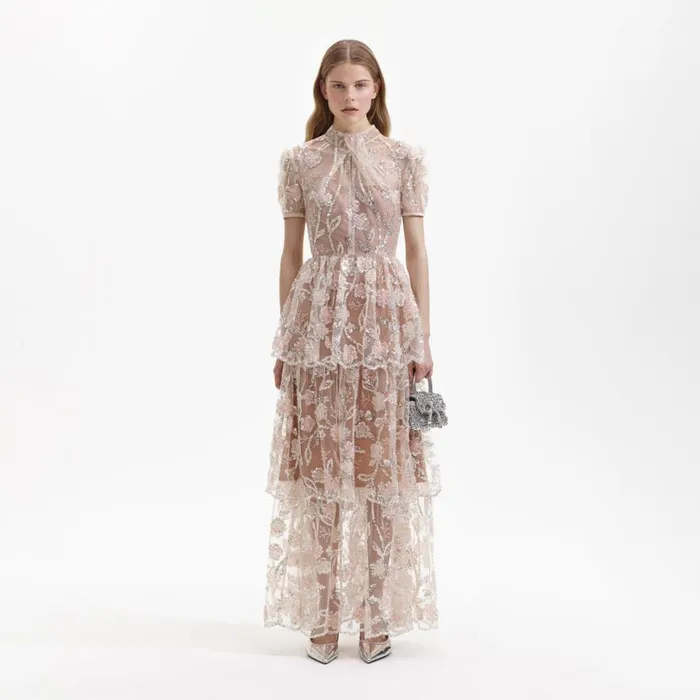 Sequin Flower Maxi Dress Women Self Portrait Dresses