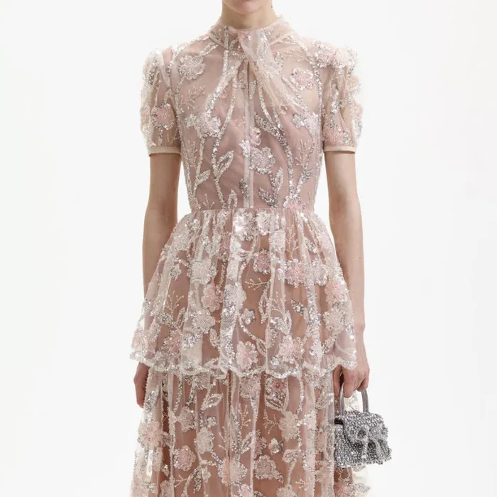 Sequin Flower Maxi Dress Women Self Portrait Dresses