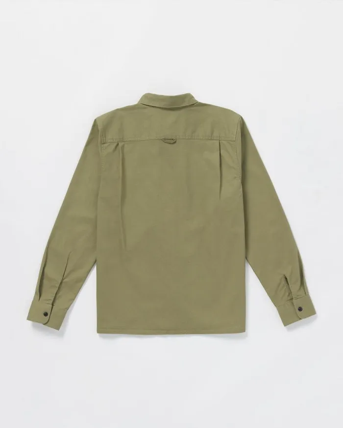 Servicestone Workshirt Long Sleeve Shirt 8211 Thyme Green Mens Volcom Shirts and Flannels