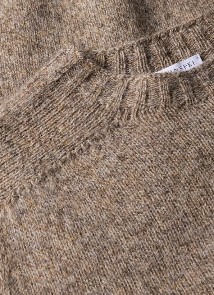 Shetland Crew Neck Jumper Oatmeal Melange Men Knitwear ussunspel Shetland Crew Neck Jumper Oatmeal Melange Men Knitwear ussunspel