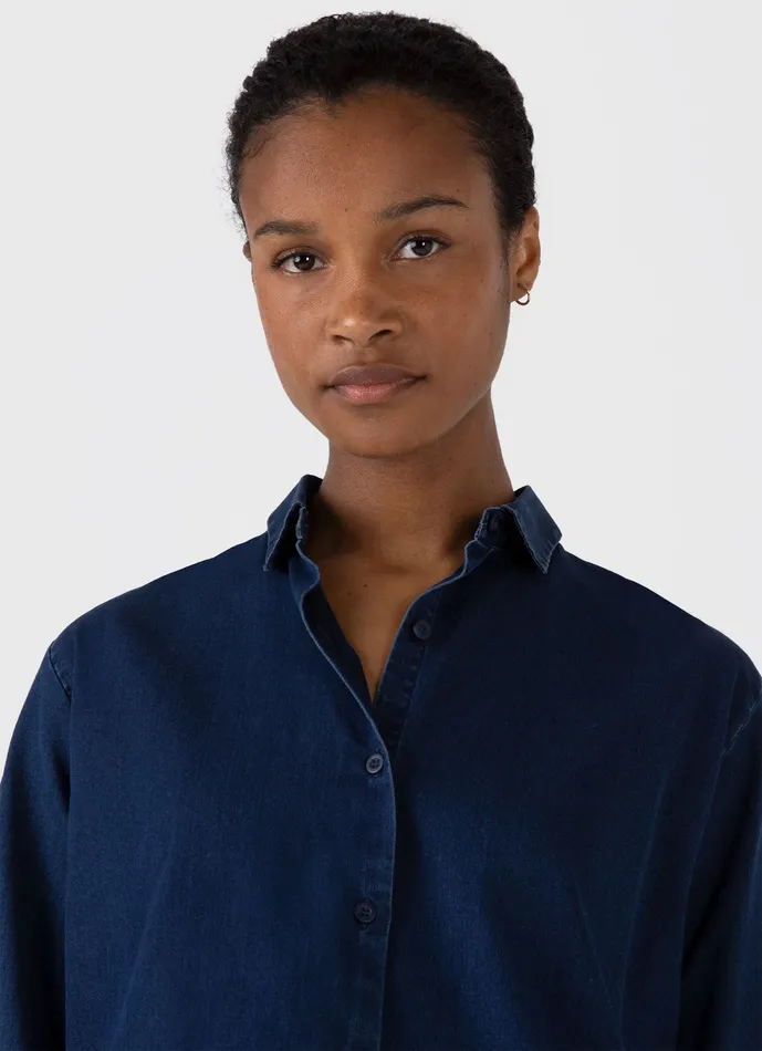 Shirts and Blouses ussunspel Women Denim Shirt Indigo Shirts and Blouses ussunspel Women Denim Shirt Indigo