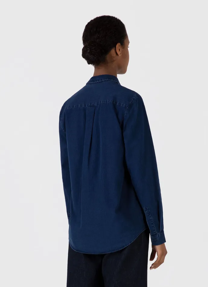 Shirts and Blouses ussunspel Women Denim Shirt Indigo Shirts and Blouses ussunspel Women Denim Shirt Indigo