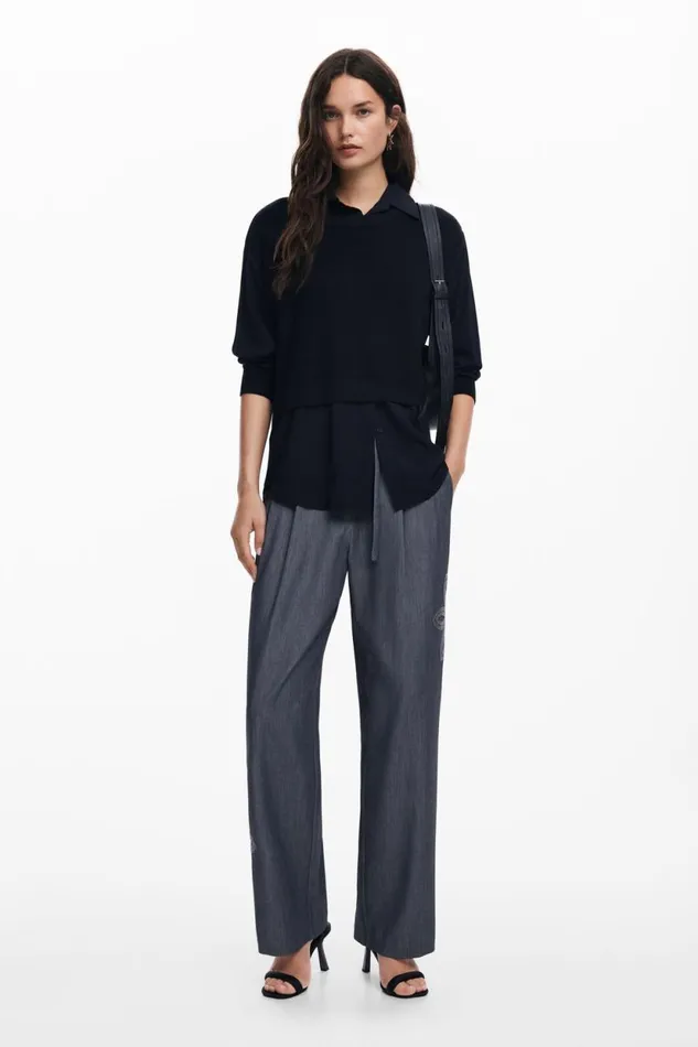 Shirts And Blouses Women Desigual Knitted Shirt Black
