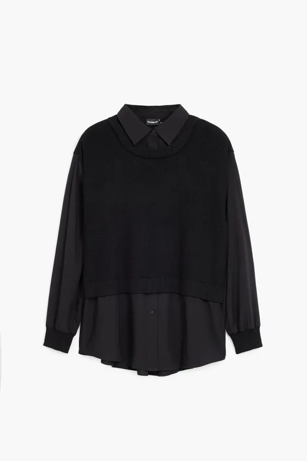 Shirts And Blouses Women Desigual Knitted Shirt Black