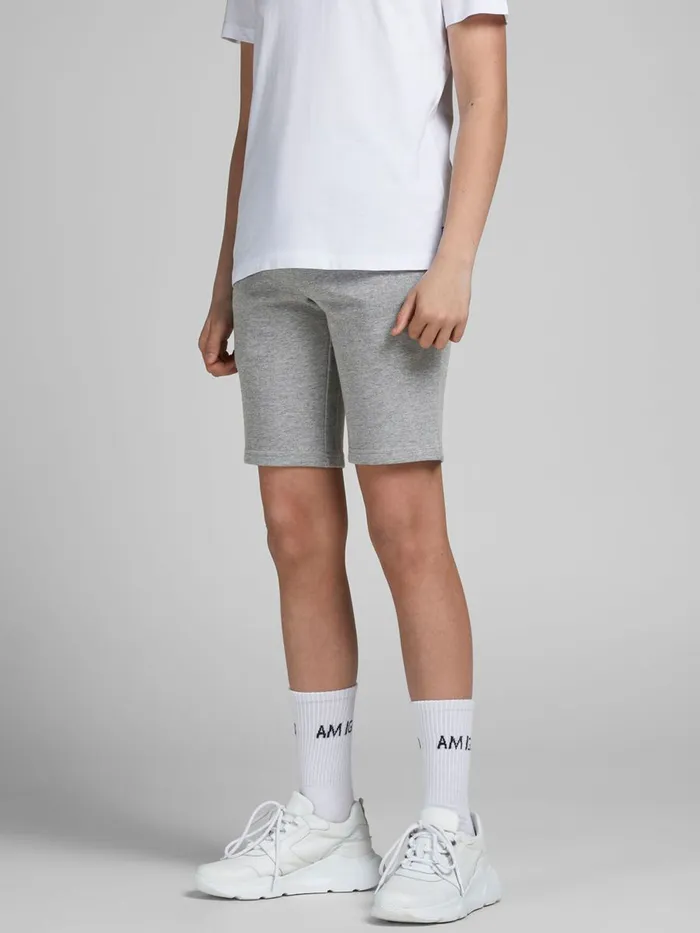 Shirts JACK and JONES Junior BOYS 2PACK SWEAT SHORTS Grey Light Grey Melange On Sale
