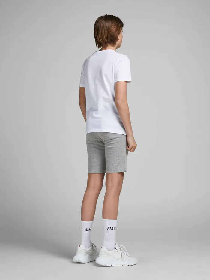 Shirts JACK and JONES Junior BOYS 2PACK SWEAT SHORTS Grey Light Grey Melange On Sale
