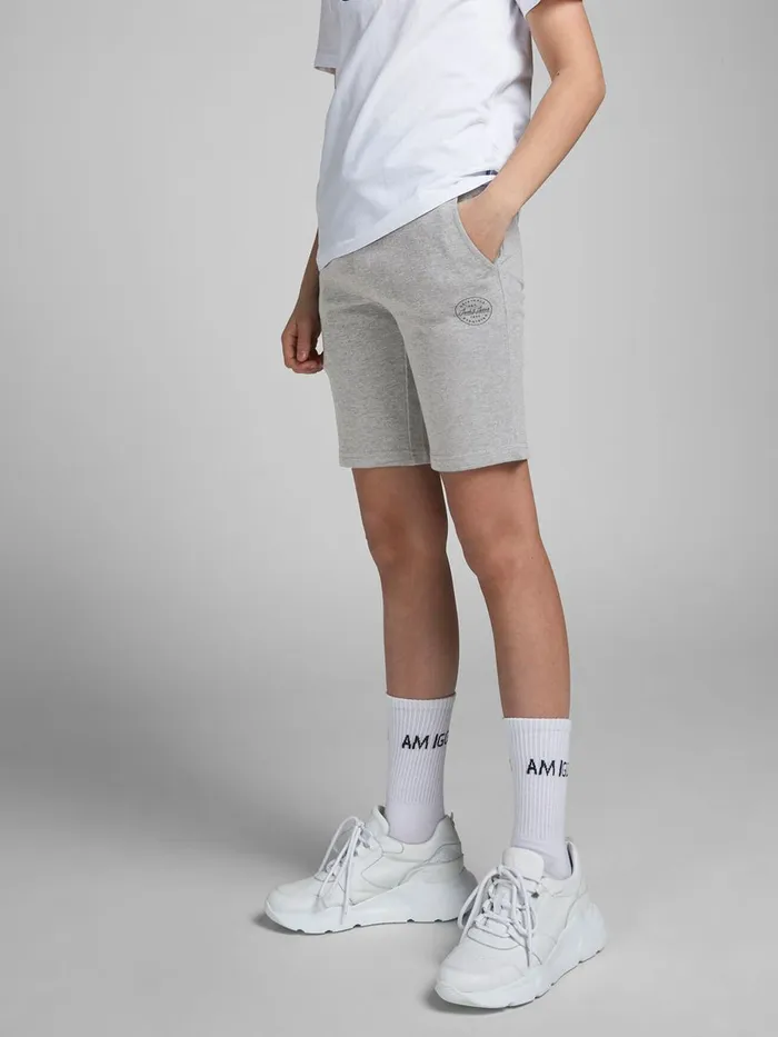 Shirts JACK and JONES Junior BOYS 2PACK SWEAT SHORTS Grey Light Grey Melange On Sale