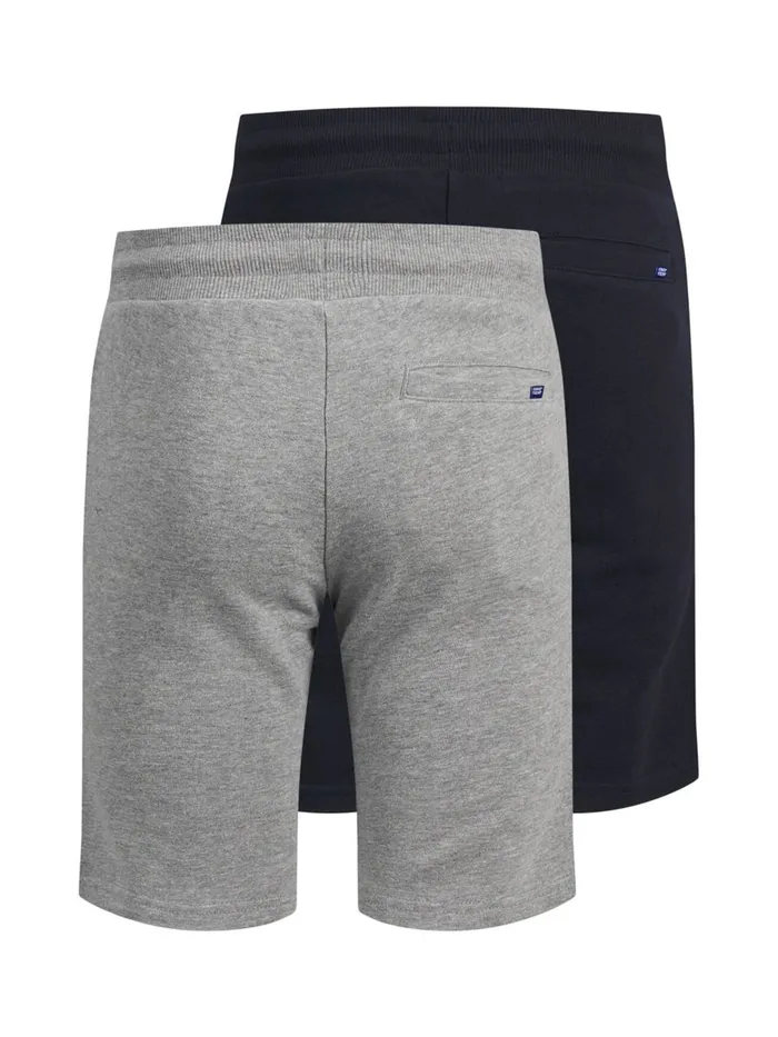 Shirts JACK and JONES Junior BOYS 2PACK SWEAT SHORTS Grey Light Grey Melange On Sale