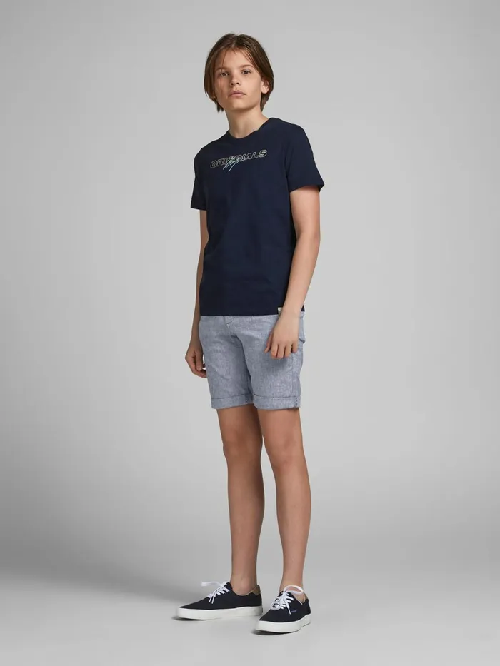 Shirts JACK and JONES Junior BOYS DAVE LINEN SHORTS Blue Blue Indigo Gift 4 You