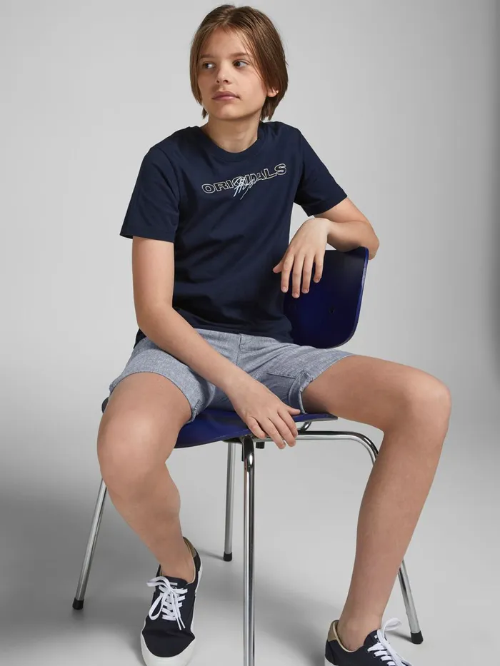 Shirts JACK and JONES Junior BOYS DAVE LINEN SHORTS Blue Blue Indigo Gift 4 You