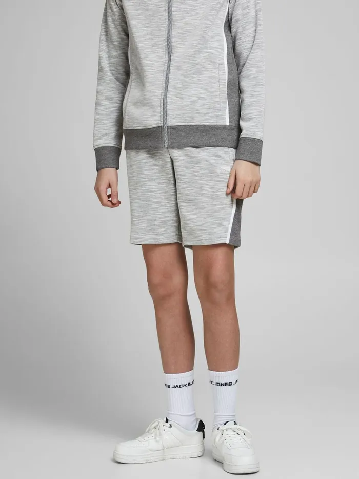 Shirts JACK and JONES Junior BOYS INTERLOCK SWEAT SHORTS Grey White Melange Popular