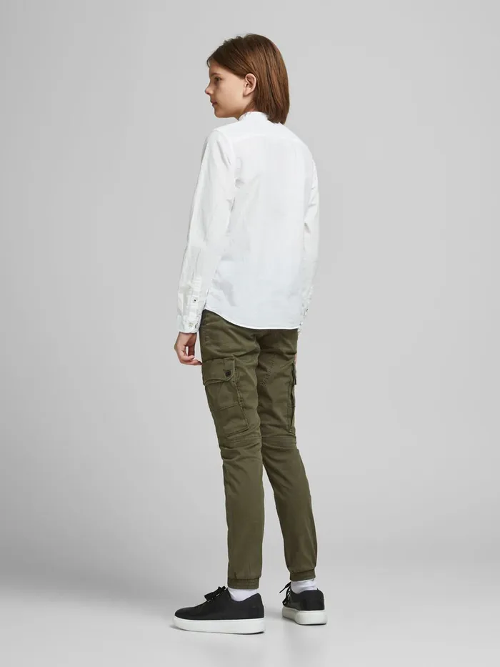 Shirts JACK and JONES Junior BOYS MANDARIN COLLAR LONG SLEEVED SHIRT White White Gift for Friend