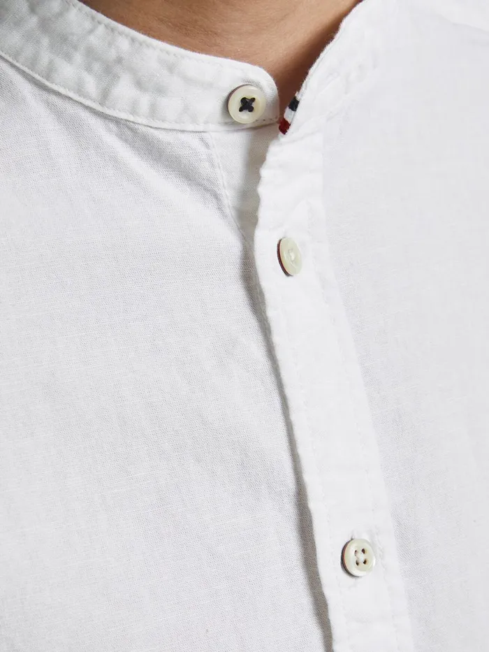Shirts JACK and JONES Junior BOYS MANDARIN COLLAR LONG SLEEVED SHIRT White White Gift for Friend