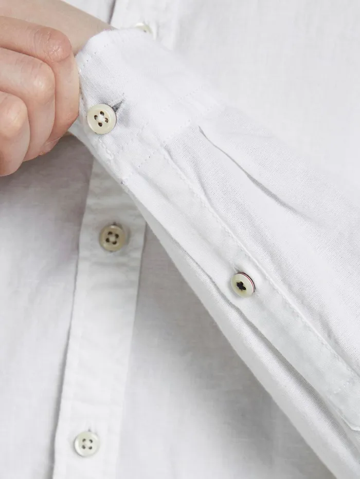 Shirts JACK and JONES Junior BOYS MANDARIN COLLAR LONG SLEEVED SHIRT White White Gift for Friend