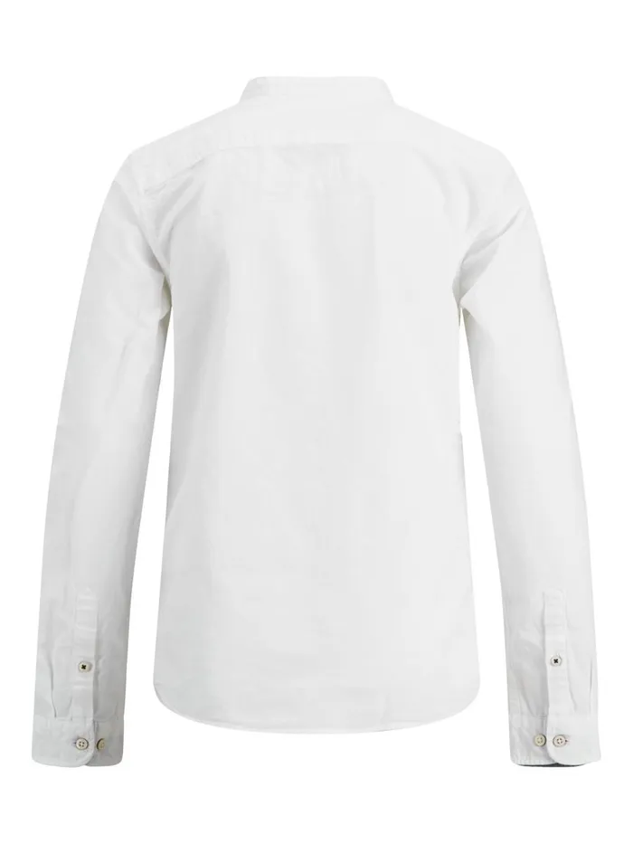 Shirts JACK and JONES Junior BOYS MANDARIN COLLAR LONG SLEEVED SHIRT White White Gift for Friend