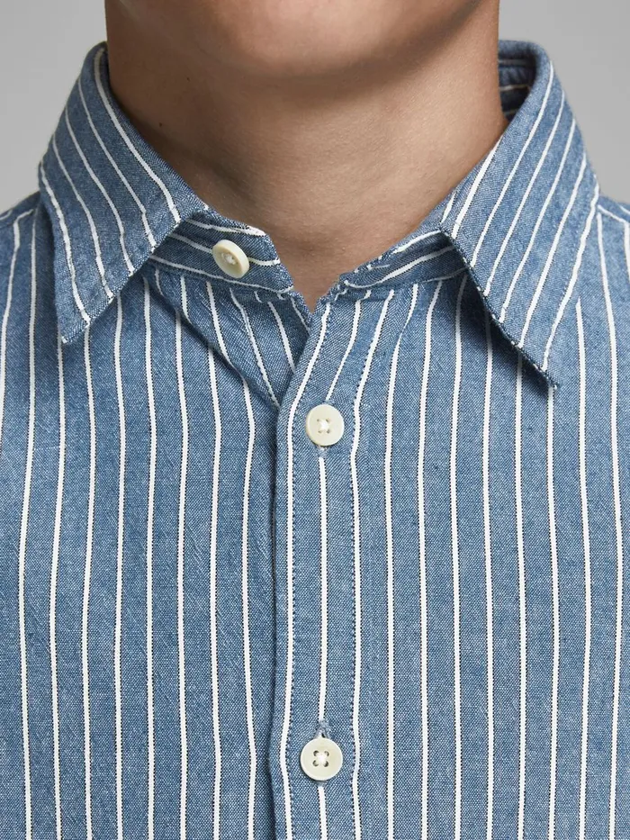 Shirts JACK and JONES Junior BOYS ORGANIC COTTON BLEND SHIRT Blue Light Blue Gift for Friend