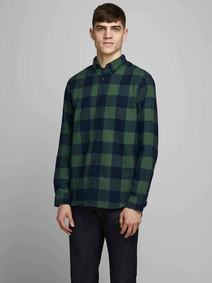Shirts JACK and JONES Mens CHECKED COMFORT FIT SHIRT Green Trekking Green Cheap On Sale Shirts JACK and JONES Mens CHECKED COMFORT FIT SHIRT Green Trekking Green Cheap On Sale