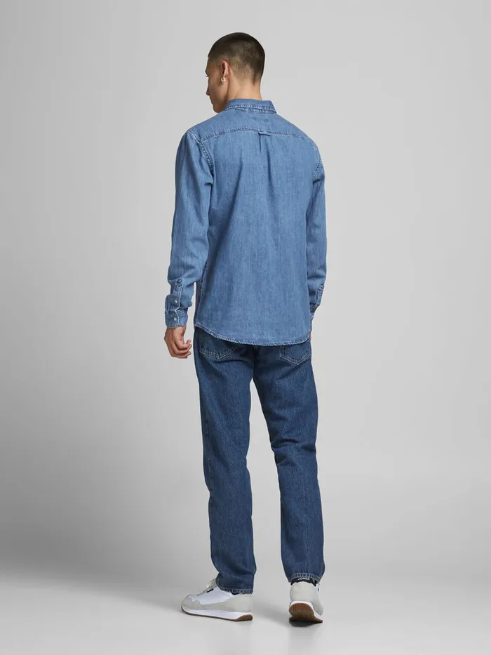 Shirts JACK and JONES Mens FELIX AKM 225 DENIM SHIRT Blue Blue Denim Gift for Friend