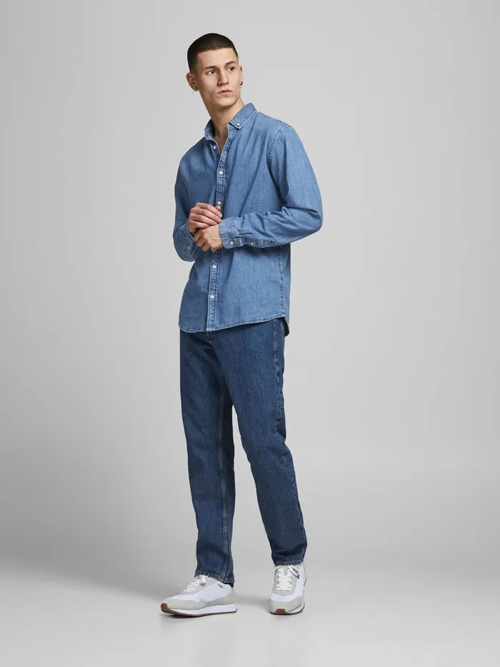 Shirts JACK and JONES Mens FELIX AKM 225 DENIM SHIRT Blue Blue Denim Gift for Friend