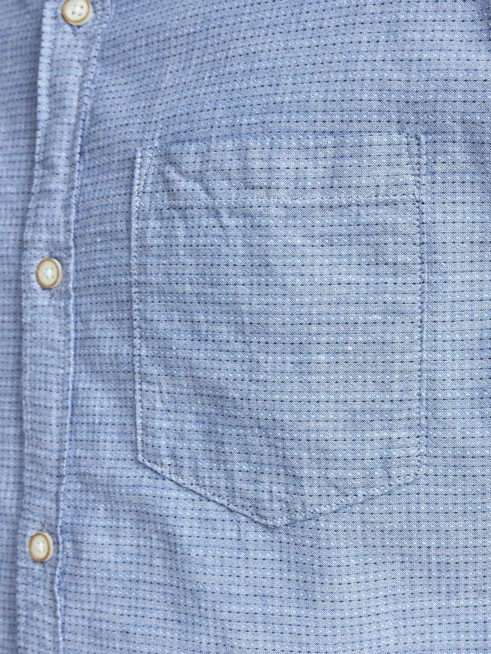Shirts JACK and JONES Mens ORGANIC COTTON BLEND SHORT SLEEVED SHIRT Blue Ensign Blue Near Me