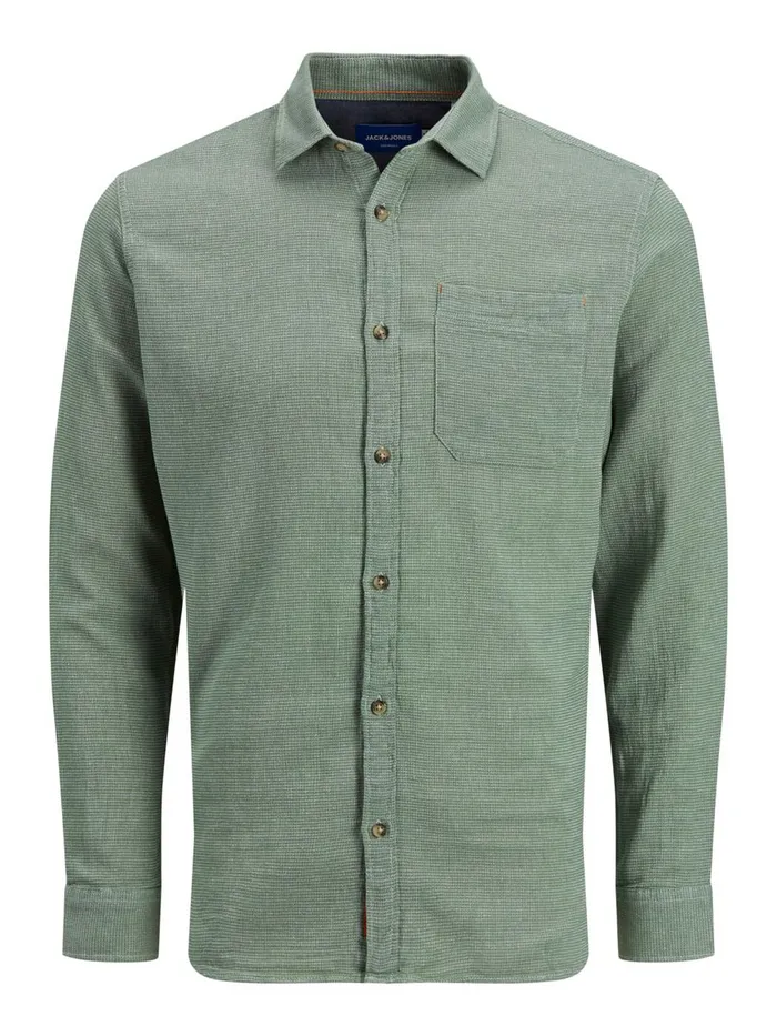 Shirts JACK and JONES Mens SLIM FIT DOBBY SHIRT Green Sea Spray Cheap On Sale
