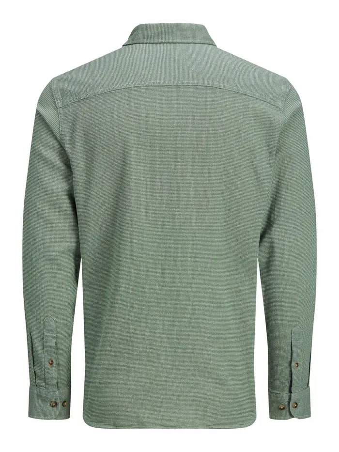 Shirts JACK and JONES Mens SLIM FIT DOBBY SHIRT Green Sea Spray Cheap On Sale